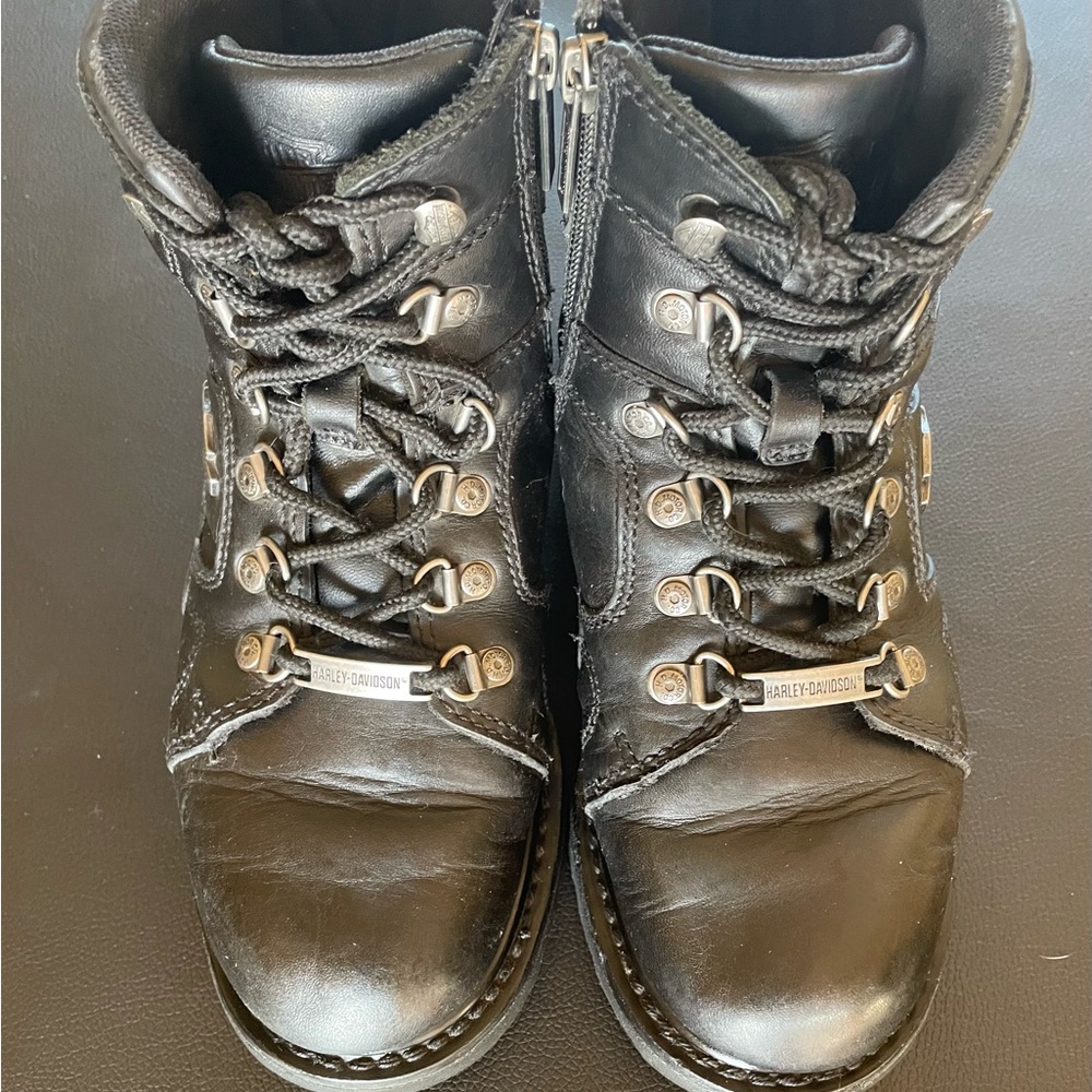Harley-Davidson Black Ankle Booties with Metal Accents